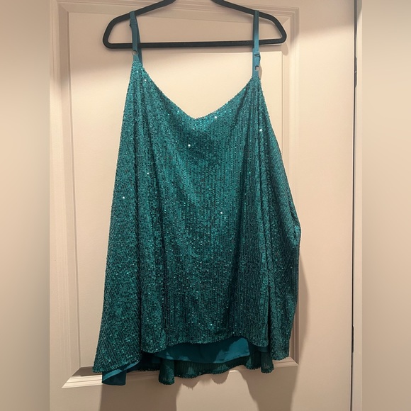 torrid Sophie Sequin Swing Cami Emerald Green Top - Picture 5 of 8